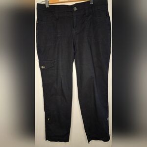 DKNY Black Cotton Cargo Pants Size 8